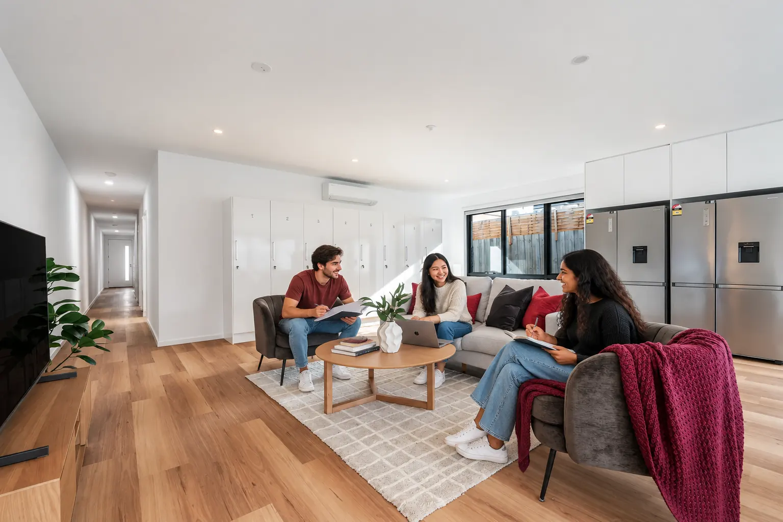 Students in the Koonawarra Street common room