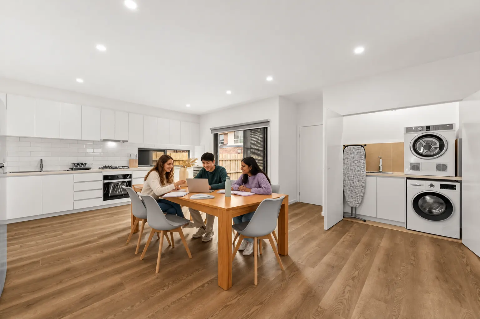 Students studying in the Clayton Road shared house