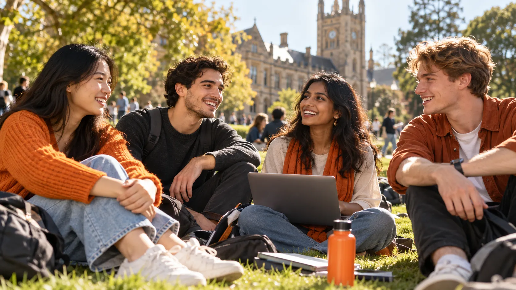University students together in Melbourne